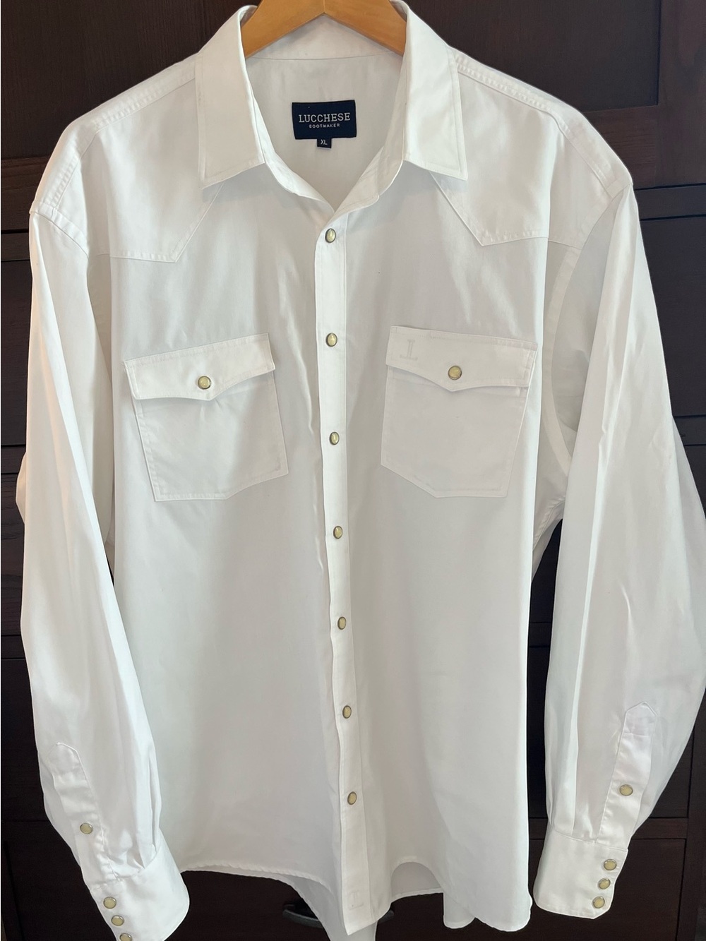 Lucchese El Paso White Western Pearl-Snap Dress Shirt